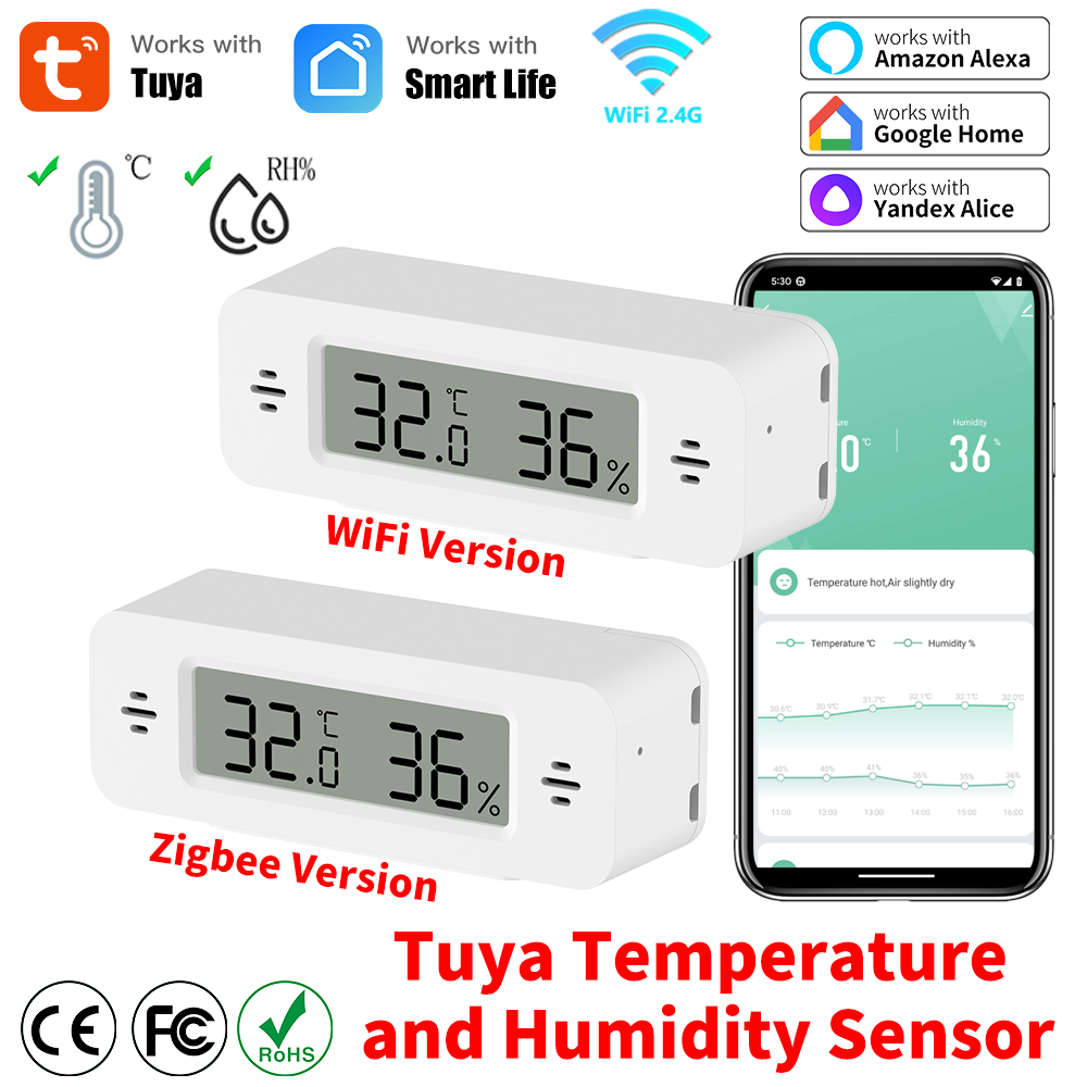 Home Automation Ideas - Tuya WiFi/Zigbee อุณหภูมิความชื้นเซนเซอร์ Smart Home Automation
