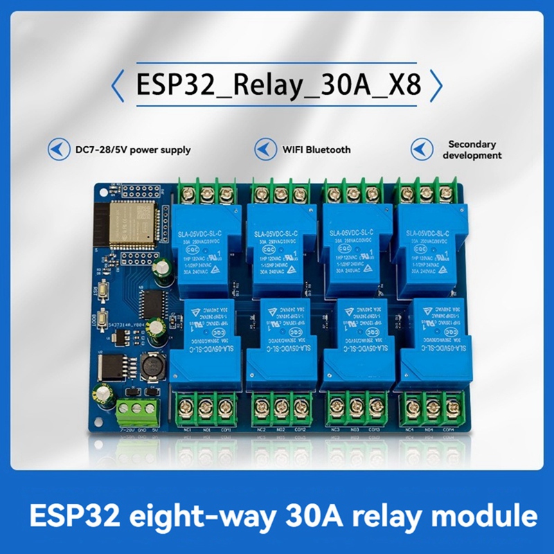 โมดูลรีเลย์ 8 ช่อง 30A DC7-28/ - Relay 8 Channel Board บทวิจารณ์และราคา