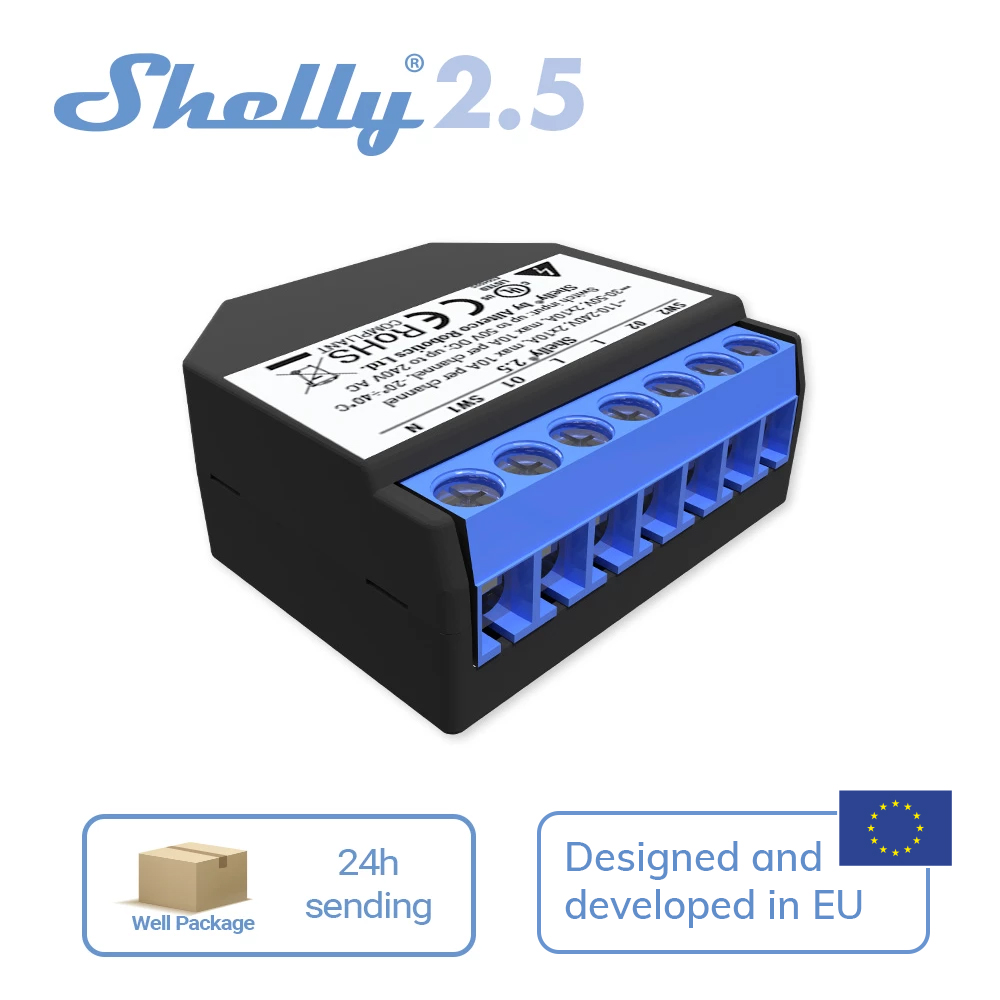 Shelly 2.5 Smart Home รีเลย์คู - Shelly Relay Module บทวิจารณ์และราคา