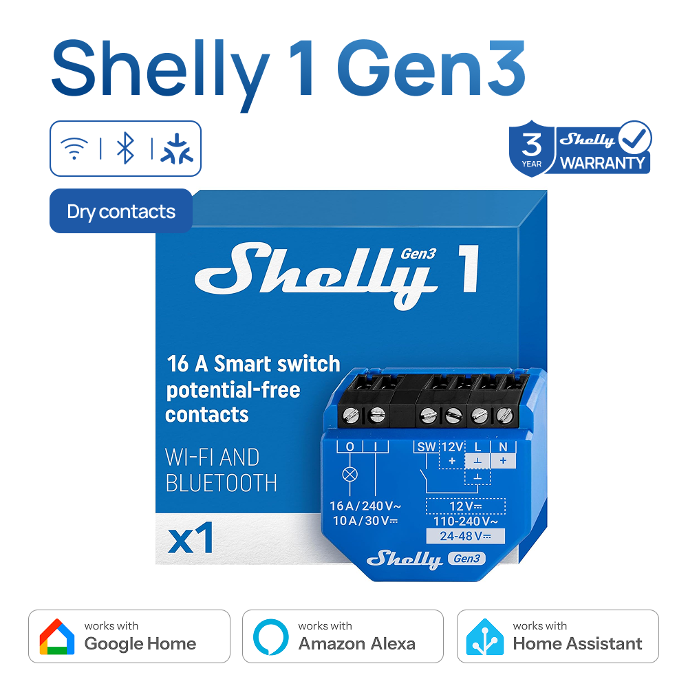 สวิตช์อัจฉริยะแบบไร้สาย Shelly - Shelly Relay Module บทวิจารณ์และราคา