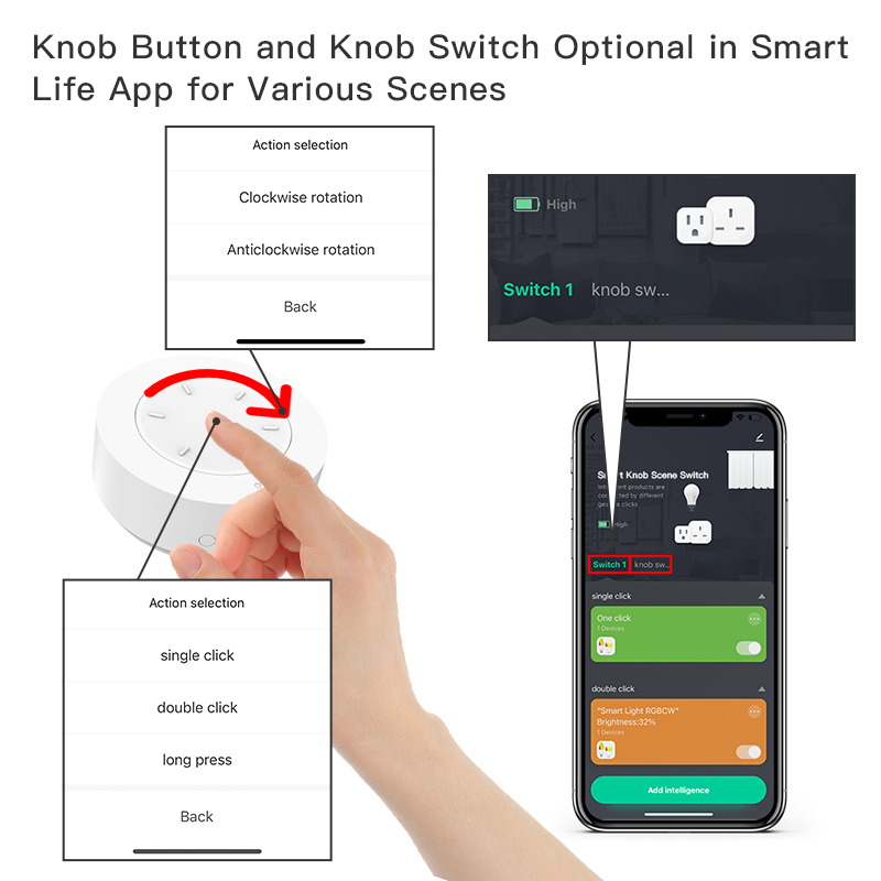สวิตช์แบบหมุน Smart ZigBee ทำง - Home Automation Ideas บทวิจารณ์และราคา
