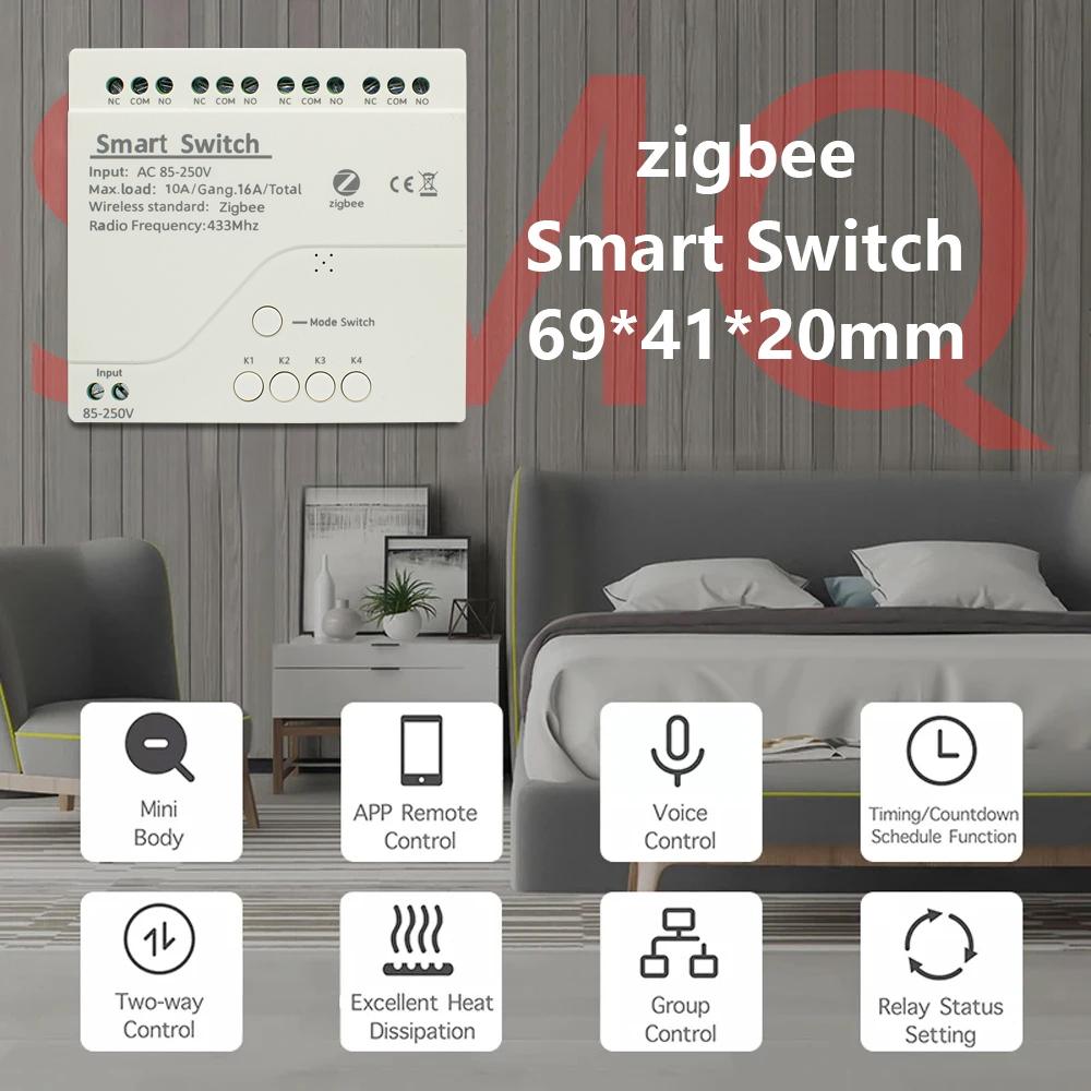 โมดูลรีเลย์สวิตช์อัจฉริยะ Zigb - Home Automation Technology บทวิจารณ์และราคา