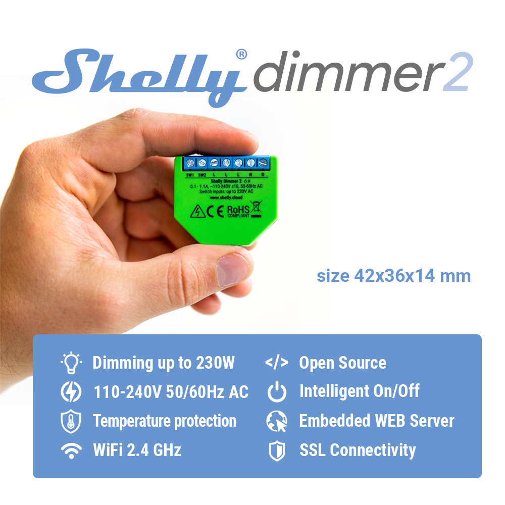 Shelly Dimmer 2 สมาร์ทสวิทช์ M - Shelly Relay Module บทวิจารณ์และราคา