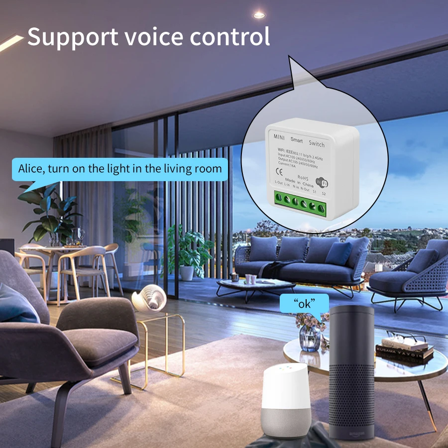 สวิตช์อัจฉริยะขนาดเล็ก 2 ทาง D - Home Automation Diy บทวิจารณ์และราคา
